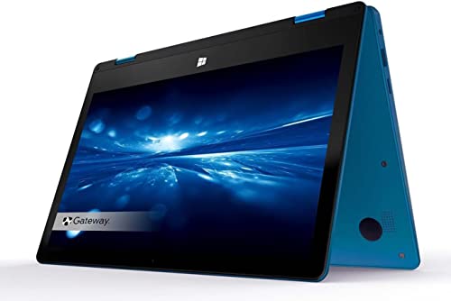 Gateway Newest Touchscreen 11.6 HD 2-in-1 Convertible Laptop in Blue Intel N4020 4GB RAM 64GB SSD Mini-HDMI Webcam Hugo Tech Mart Windows 11 S