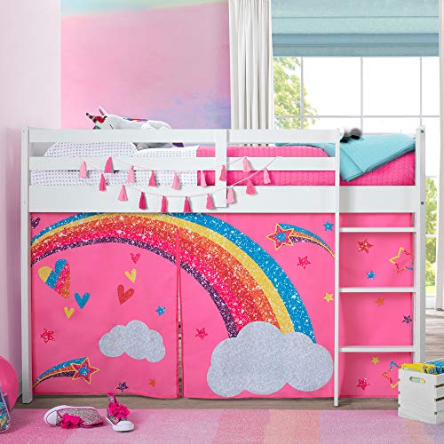 Delta Children Twin Loft Bed with Guardrail and Ladder (Coordinates with Loft Bed Tents Sold Separately), White