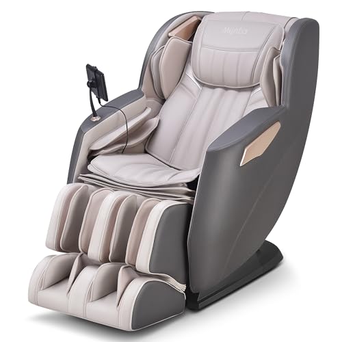 MYNTA 2025 Massage Chair Full Body, Flexible SL Track Massage Recliner Chair with Heat, 170° Zero Gravity Position, M1630 Grey