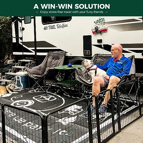 FXW Rollick Dog Playpen for Yard, RV Camping, 32 inch 16 Panels for Small and Medium Dogs│Patented