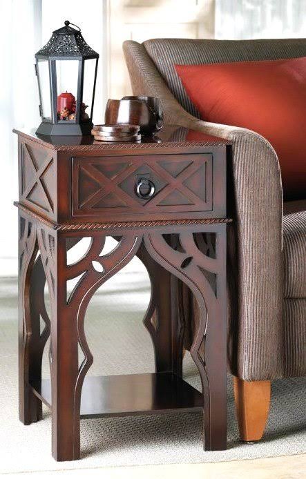 Home Locomotion Ornate Moroccan Style Table, Brown