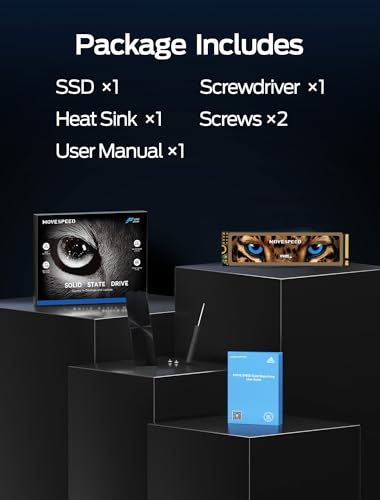 MOVE SPEED HB7450 2TB SSD for PS5 with Heatsink TLC NAND, PCIe 4.0 NVMe M.2 Internal Solid State Drive - Up to 7450MB/s