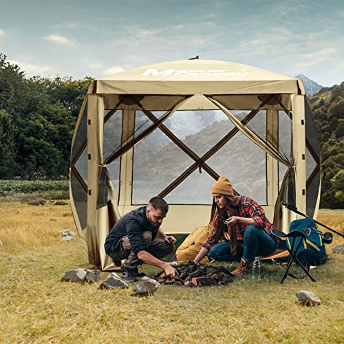 MASTERCANOPY 12x12FT Pop Up Gazebo Screen Tent - Instant Screen House with Netting, Quick Set, Outdoor Canopy Shelter with Carry Bag for Camping