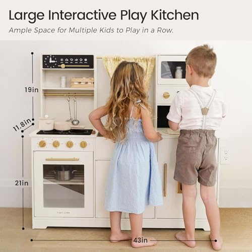 Tiny Land Play Kitchen for Kids, Toy Kitchen Set with Plenty of Play Features