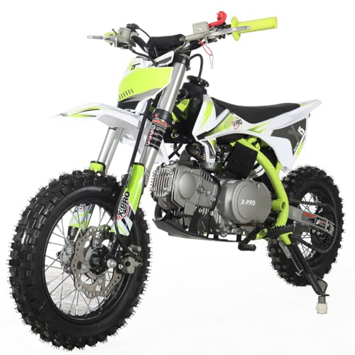 X-PRO X15 110cc Zongshen Brand Engine Dirt Bike with Semi-Automatic Transmission, Kick Start,12"/10" Wheels! (Black)