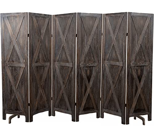 Premium Home Room Divider and Folding Privacy Screens for Partition, Wall dividers, Room Separator, Temporary Wall, Rustic Barnwood (Barnwood X)