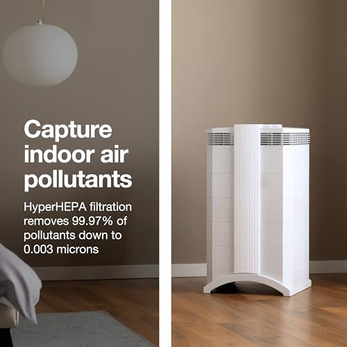 IQAir HealthPro Compact XE Air Purifier - Compact HyperHEPA Fration for Rooms up to 1240 sq ft - Allergens, Smoke, Dust, Mold, Pet Dander, Swiss Made