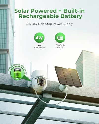 CAMCAMP Solar Security Cameras Wireless Outdoor with 10" Monitor, 10CH NVR 2K Solar Home Security Camera System with 360° Color Night Vision