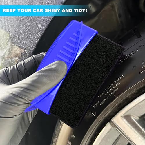 Augeny Tire Dressing Applicator, Reusable Car Tire Shine Sponge Applicator Pad with Lid