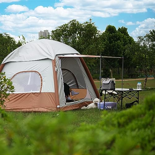 Upgrade Inflatable Camping Tent with Pump, Easy Setup 4 Season Glamping Tent