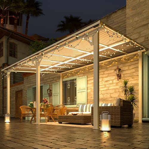 AECOJOY 10&rsquo; x 10&rsquo; Gazebo, Wall Mounted Gazebos Pergola on Clearance, Outdoor Patio Lean to Gazebo Awnings for Deck, Porch