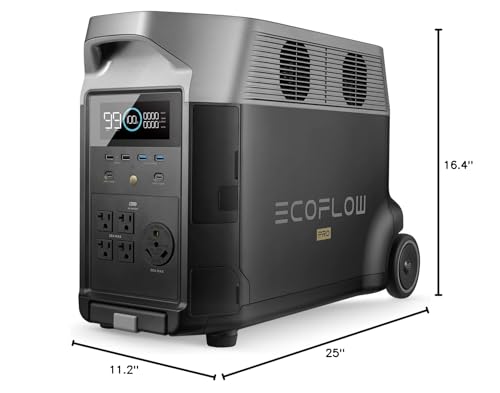 EF ECOFLOW Portable Power Station 3600Wh DELTA Pro, 120V AC Outlets x 5, 3600W, 2.7H Fast Charge, Lifepo4 Power Station, Solar Generator for Home Use