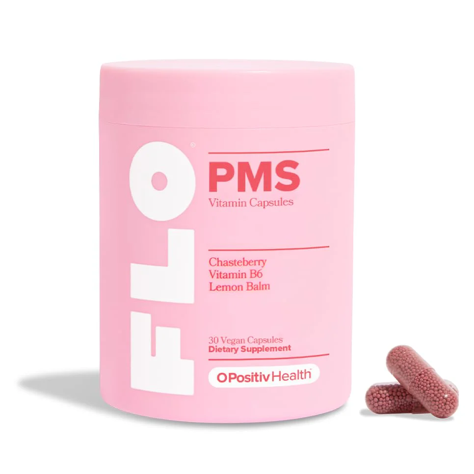 FLO PMS Vitamins for Women, 30 Servings (Pack of 1) - Proactive PMS Relief - Targets Hormonal Breakouts, Bloating, Cramps