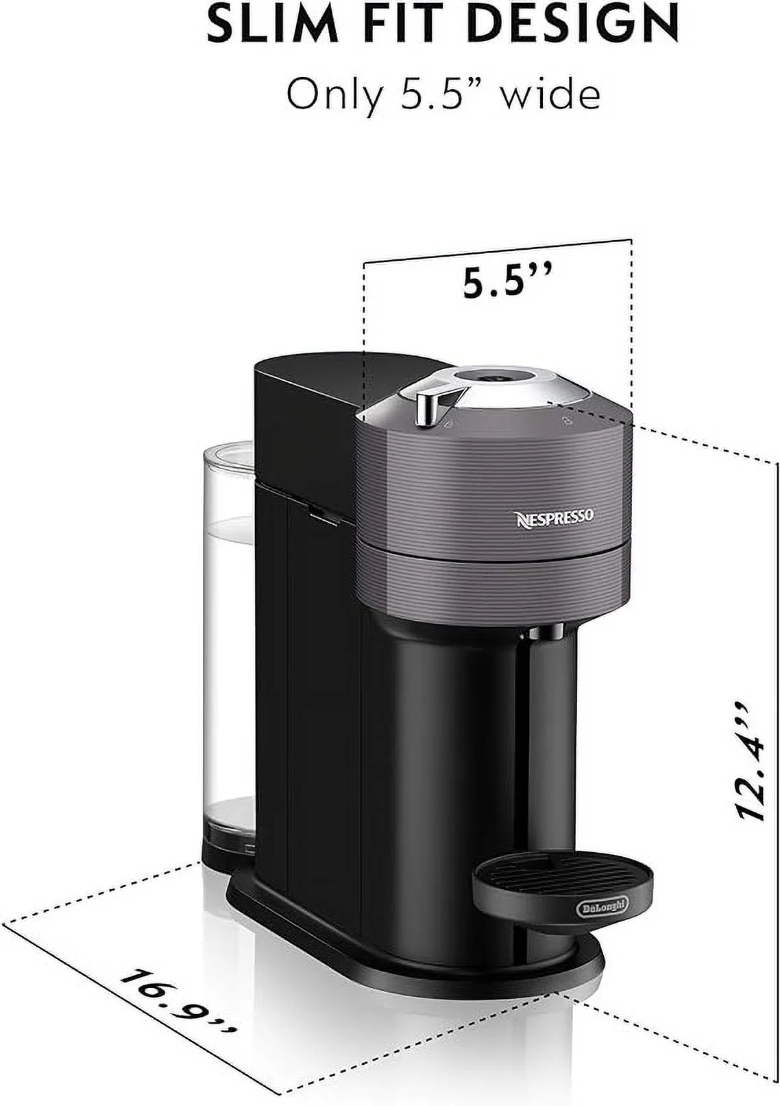 Open Box Nespresso Vertuo Next Coffee Espresso Machine Machine only ENV120GY - Dark Grey