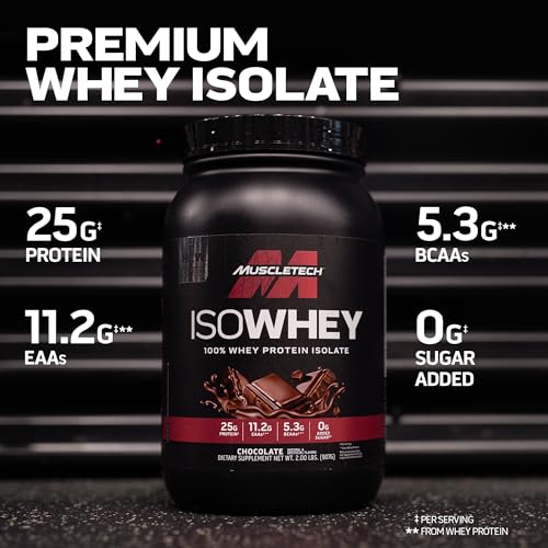 MuscleTech | IsoWhey | Whey Protein Isolate Powder| Muscle Builder for Men & Women | Post Workout Recovery Supplement | Chocolate | 2 lbs | 29