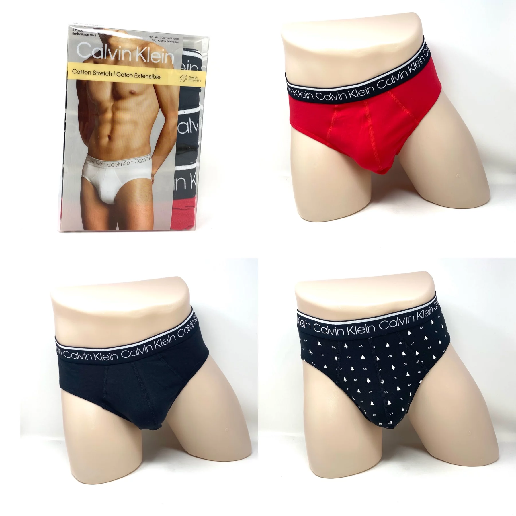 Calvin Klein 3 Pack Men's Size Underwear NP24200621 Cotton Stretch CK Hip Briefs - Curated Treasures Market