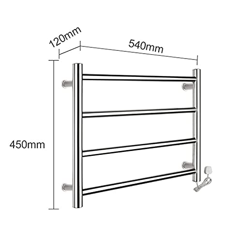 Towel Warmer/Multifunction Electric Heater Towel Rack Low Energy Consumption 58W Bathroom Heated Towel Rail Radiator Wall Mounted 304 Stainless Steel
