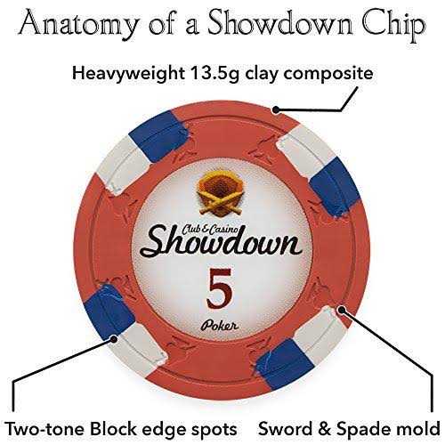 500ct. Showdown 13.5g Poker Chip Set in Hi-Gloss Wooden Carry Case