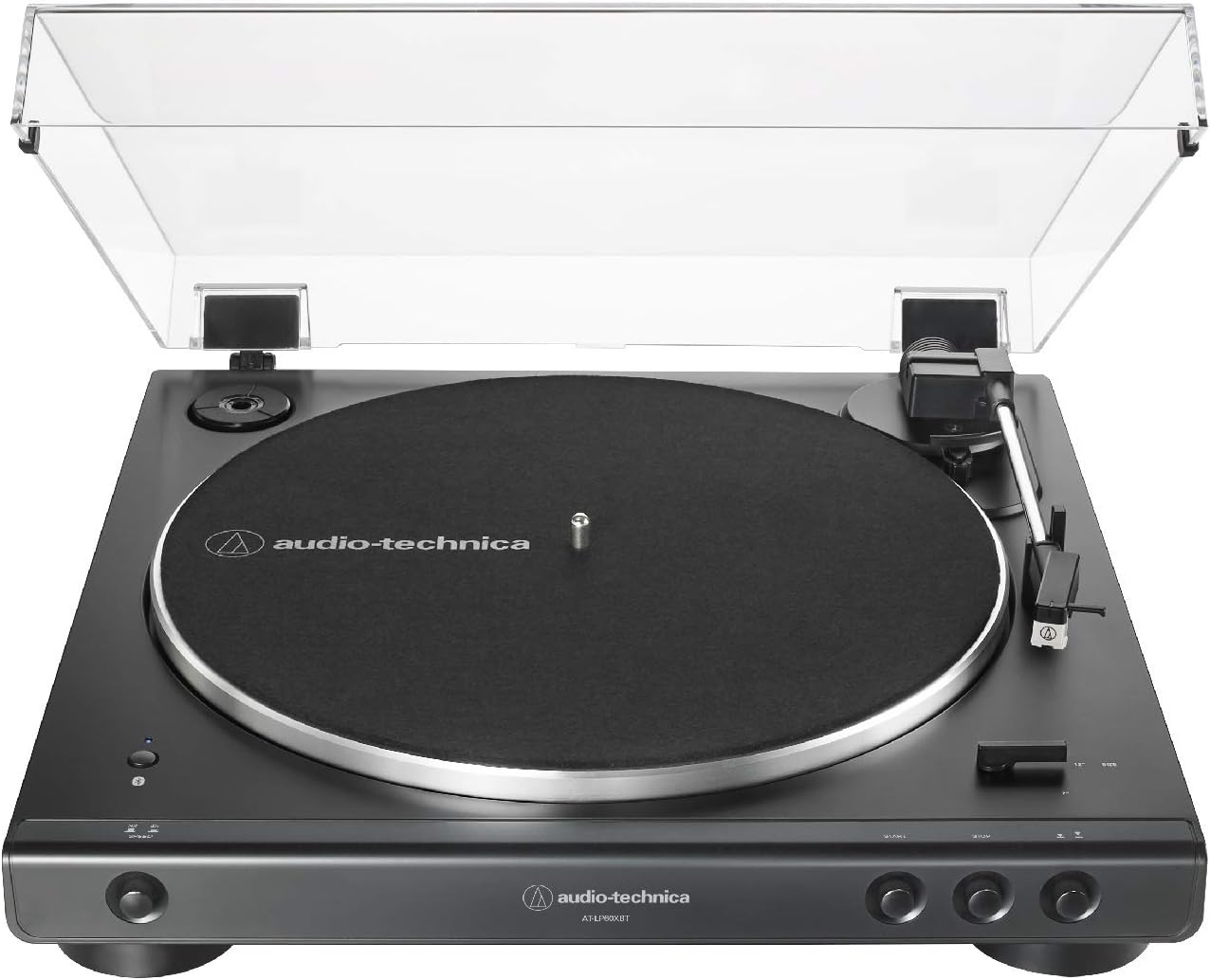 Audio-Technica AT-LP60XBT-BK Bluetooth Turntable (Black) Bundle with Microlab Pro1BT Bluetooth Bookshelf Speakers Pair (2 Items)