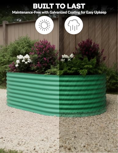 10x4x1.5ft Raised Garden Bed,Galvanized Raised Planter Boxes Outdoor with Easy Assembly, Large Garden Bed for Vegetables, Fruits, Flower