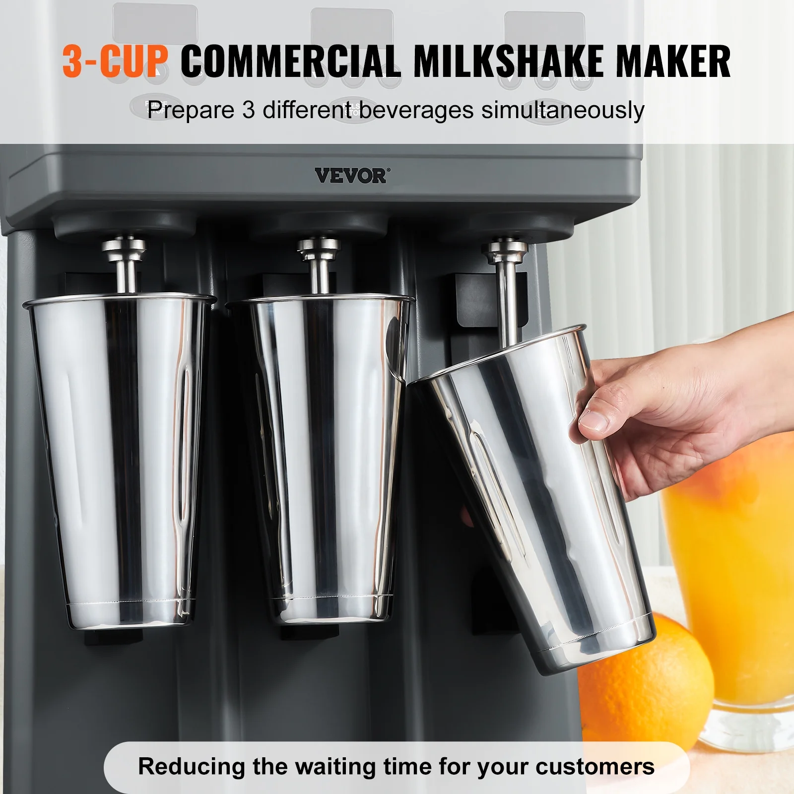 BENTISM Milkshake Maker Mixer Machine Stainless Steel Electric Blender with LED