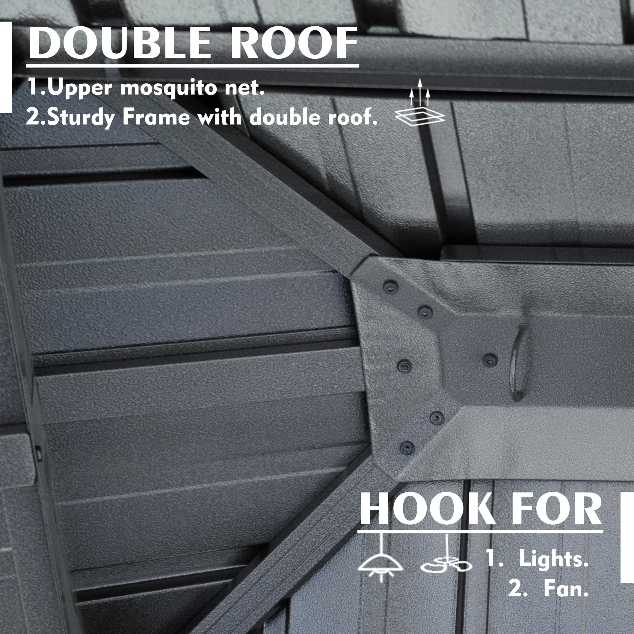 Kozyard LLC Kozyard Alexander Hardtop Aluminum Gazebo with Mosquito Net and Privacy Curtain Grey 10' x 12'