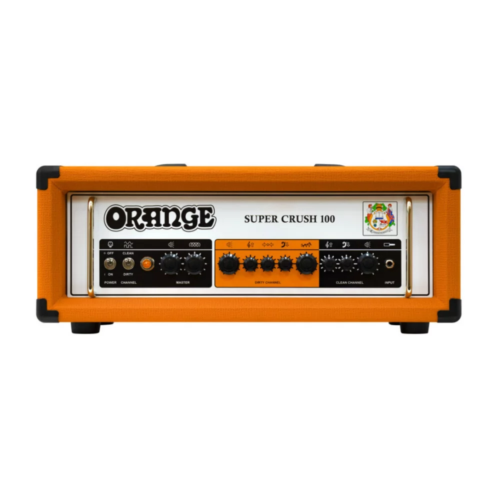 Orange Amps Super Crush 100W Guitar Amplifier Head with Speaker Cable Bundle