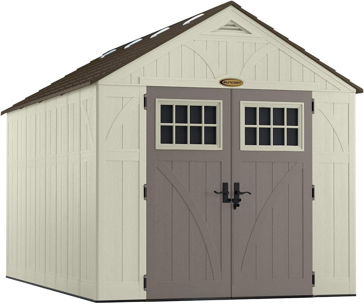 Suncast 8' x 13' Heavy-Duty Resin Tremont Storage Shed, Sand