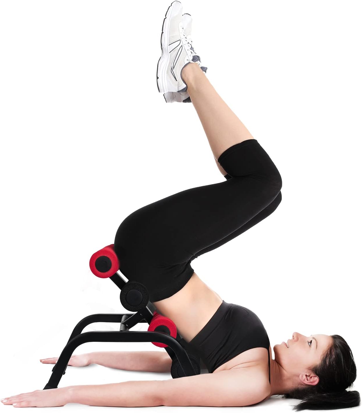 Skybike Mini Inversion Table with 135 Degree Inversion, Soft Backrest Foam Roller and Heavy Duty Steel Frame for 300 lb Weight Capacity. MIT135