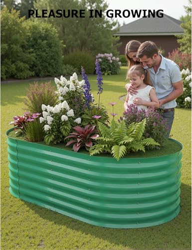 10x4x1.5ft Raised Garden Bed,Galvanized Raised Planter Boxes Outdoor with Easy Assembly, Large Garden Bed for Vegetables, Fruits, Flower