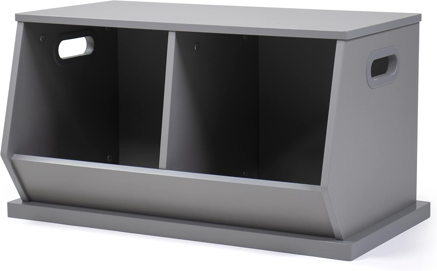 Humble Crew, Grey Wood Toy Storage Cubby and Kids Bookcase