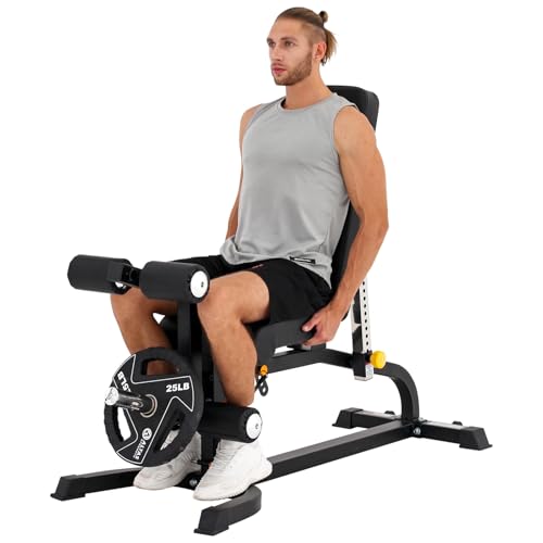 Altas Strength Adjustable Utility Bench Three Workout Stations In One Home Gym With Leg developer Preacher Curl Attachment Smith Machine Light