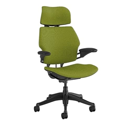Humanscale Freedom Office Chair with Headrest - Ergonomic Work Chair with Advanced Highly Adjustable Duron Arms and GEL Seat - Wheels for Carpet
