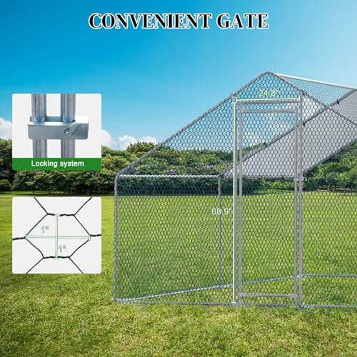 Outvita Chicken Coop, 13×10 FT Large Metal Chicken House, Poultry Habitat Cage with Waterproof Cover