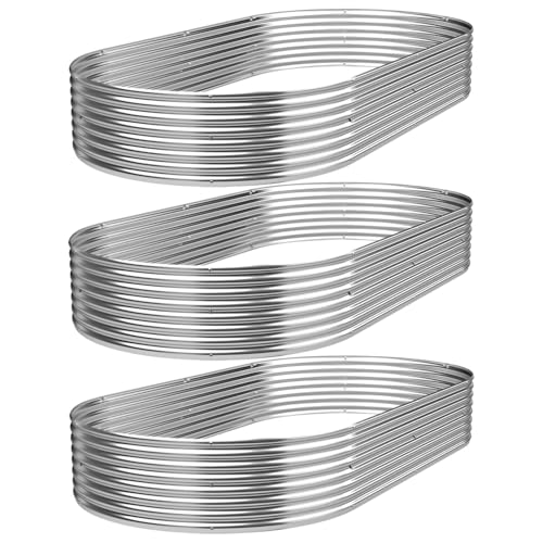 4 Pack 6x2FT Galvanized Raised Garden Bed Outdoor,Metal Garden Bed for Vegetables,Steel Raised Beds for Gardening,Above Ground Garden Box for Flower