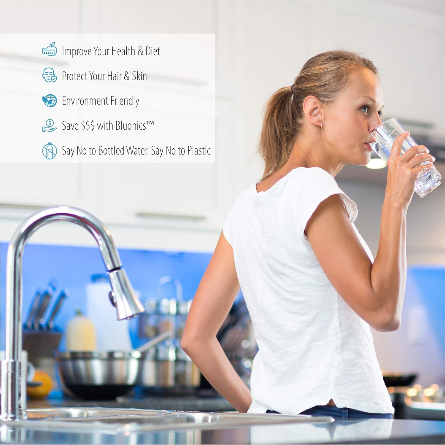 Bluonics Complete Well Water Solution with 110W UV+Sediment & Carbon Well Water Filter Purifier System 24GPM w/Three Housing