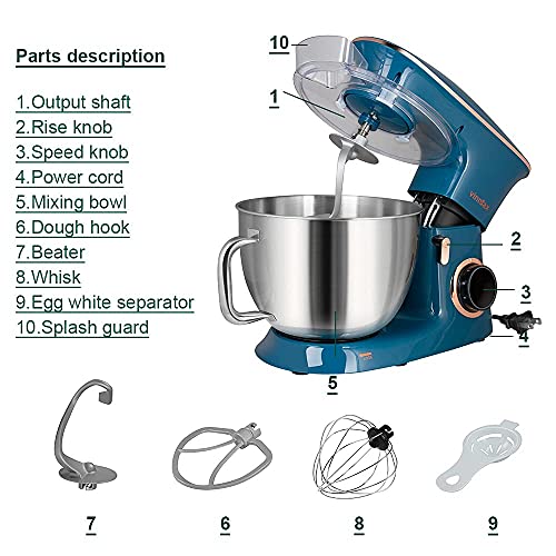 Stand Mixer, Vinmax Electric Kitchen Mixer Food Mixer with 8.5QT Stainless Steel Mixing Bowl, Tilt-Head Mixer 6-Speed Kitchen with Dough Hook, Beater