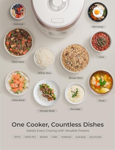 CUCKOO CRP-P0609S 6-Cup (Uncooked) / 12-Cup (Cooked) High Pressure Rice Cooker & Warmer with Nonstick Inner Pot, 12 Menu Options, Fuzzy Logic Tech