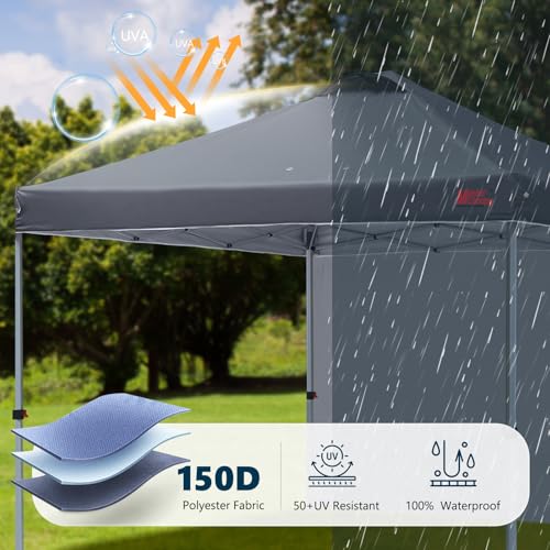 MASTERCANOPY Durable Pop-up Canopy Tent with 1 Sidewall (10'x10',White)