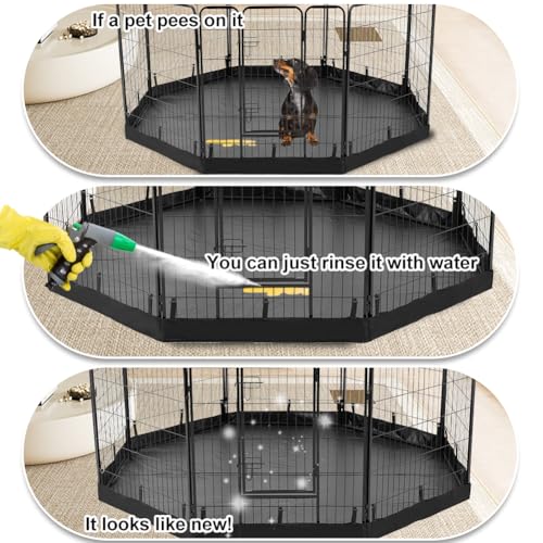 PJYuCien Dog Playpen Plus Storage Bag, 32" H 8 Panels Puppy Pen with Square Bottom, Heavy Duty Dog Fence for Puppies/Small Dogs