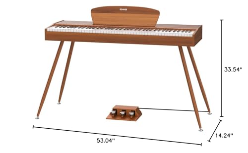 Donner DDP-80 PLUS Digital Piano 88 Key Weighted Keyboard, Home Electric Piano, Supports USB-MIDI & Headphones Connection, Semi-open Cover Designed