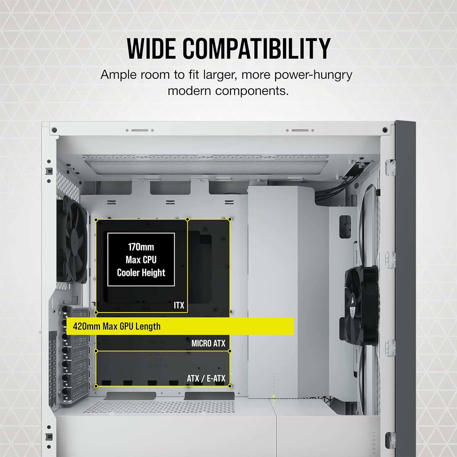 Corsair 5000D Tempered Glass Mid-Tower ATX PC Case - White