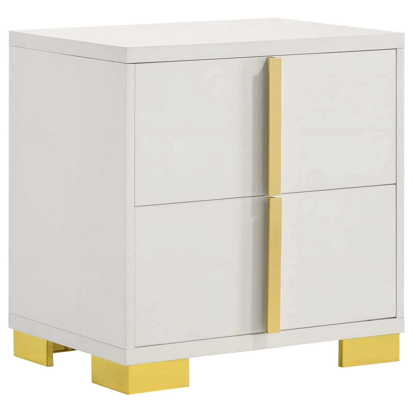 Pemberly Row 5-piece Contemporary Wood Queen Bedroom Set White and Gold