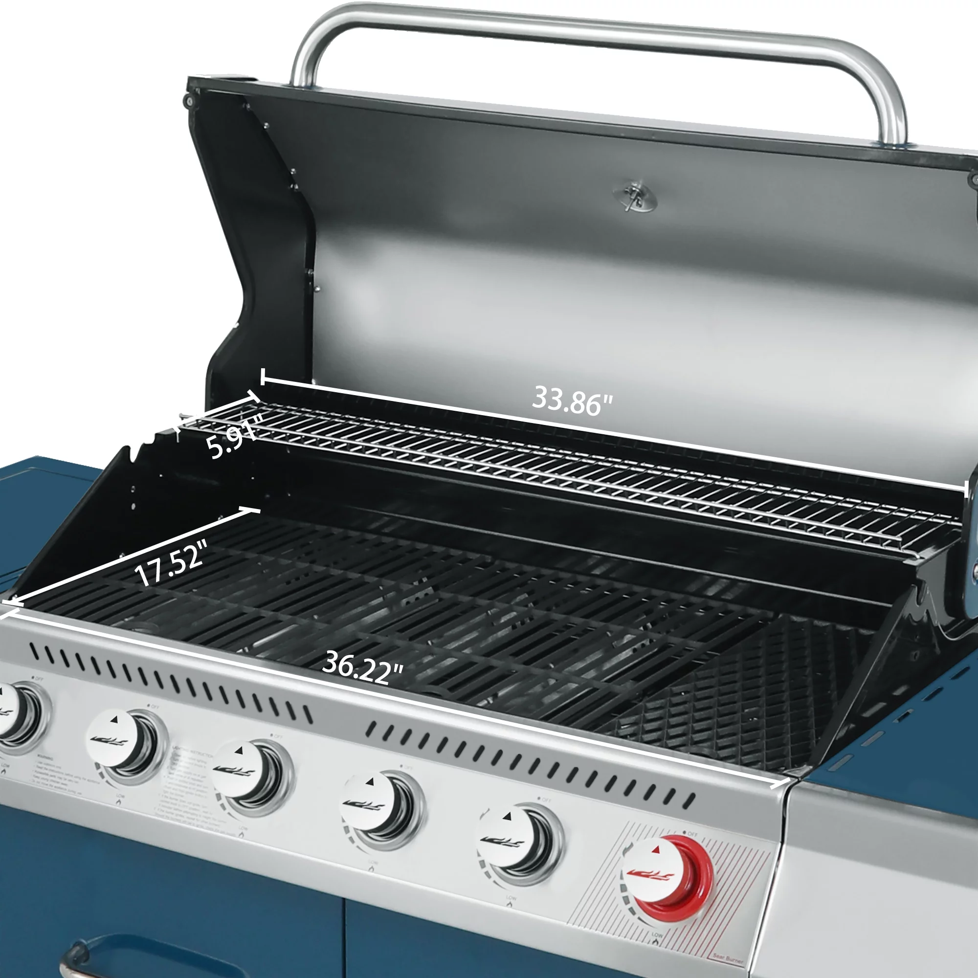 Royal Gourmet GA6402B 6-Burner BBQ Gas Grill with Sear Burner and Side Burner, 74,000 BTU - Radiant Selections