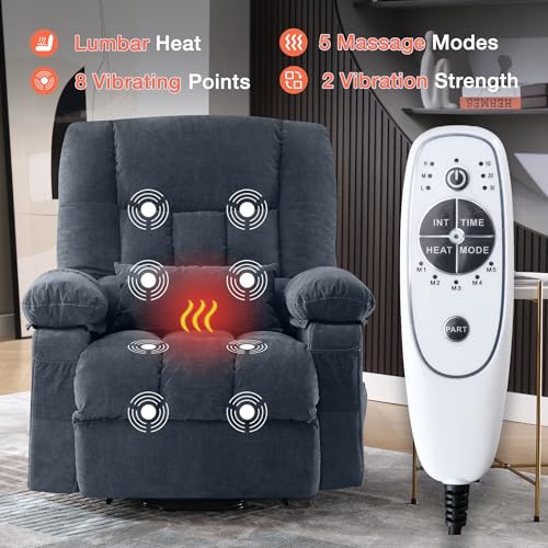 Power Lift Recliner Chair with Vibration Massage and Lumbar Heating for Elderly