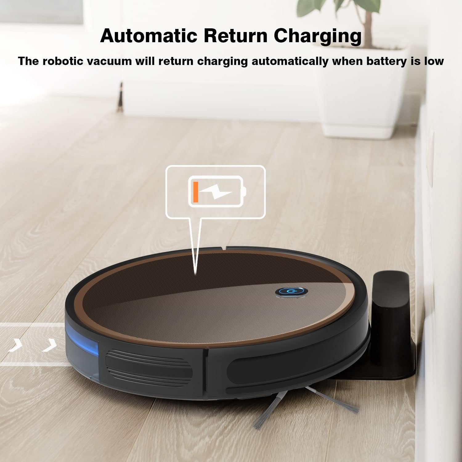 Robot Vacuum Cleaner, 2000pa Super-Strong Suction, Up to 110 min Runtime, Ultra Slim, Self-Charging Smart Robotic Vacuum with Boundary Strips