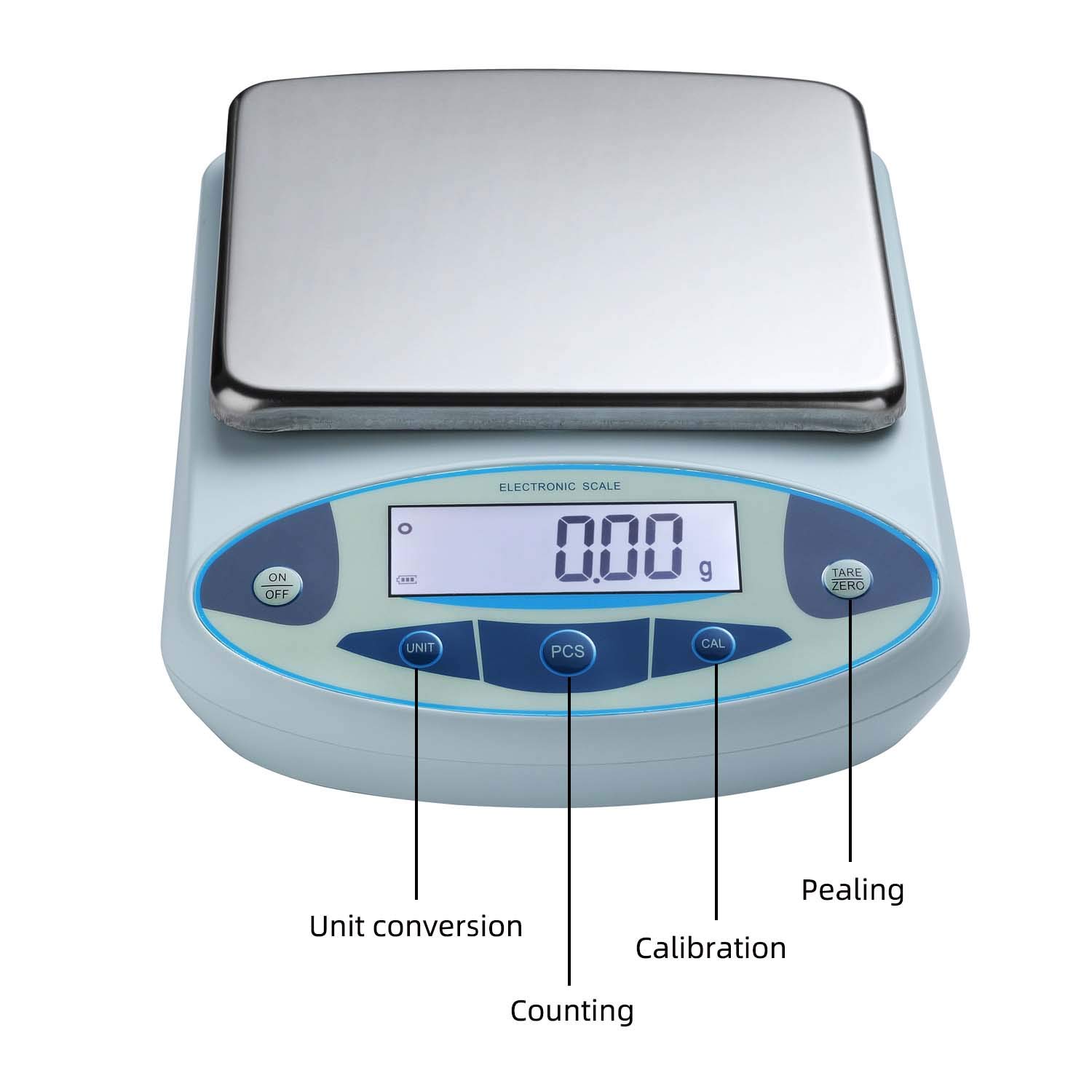 RESHY High Precision Lab Scale Digital Analytical Electronic Balance Laboratory Lab Precision Scale Scientific Scale 0.01g Accuracy 110V (1000g,0.01g)