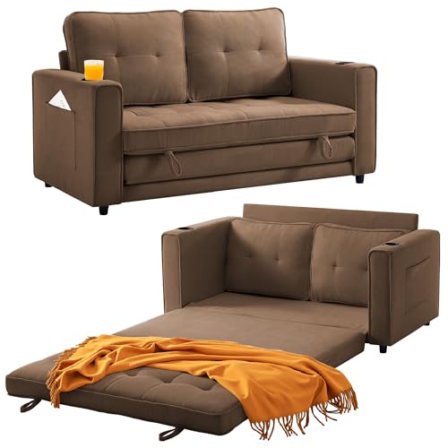 Loveseat Sleeper Sofa Bed for Living Room - Modern Comfy Convertible Futon Couches- Folding Couch Bed for Small Spaces