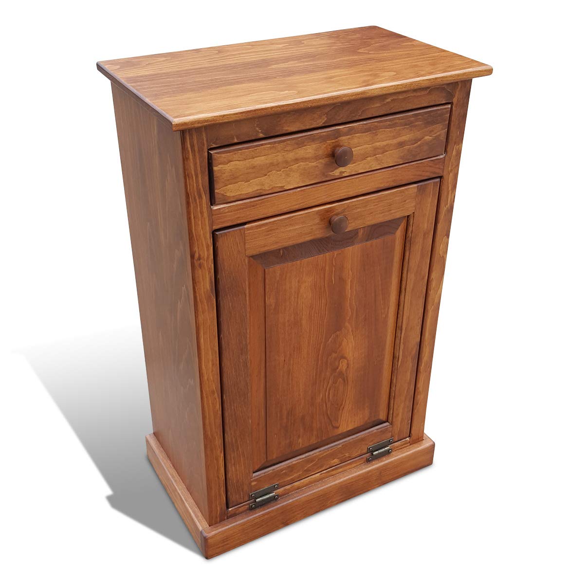 Peaceful Classics Trash Bin Cabinet - Handmade Solid Wood Hideaway Wooden Pull out Trash Can Cabinet - Trash Can with Drawer