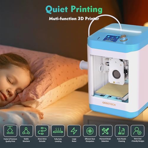 3D Printer for Kids and Beginners,Geeetech Mini 3D Printers with Auto Leveling,High Speed and Fully Open Source,Fully Assembled Direct Drive Extruder